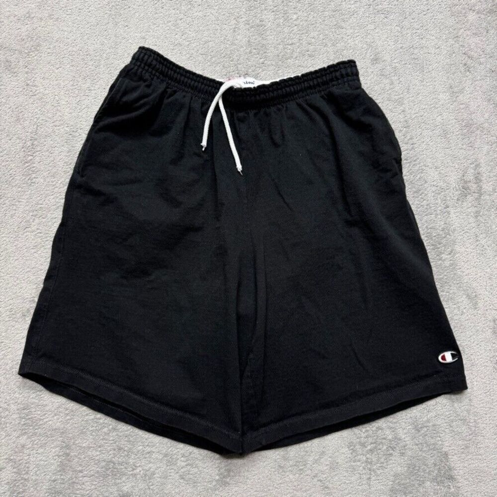 Champion Shorts Mens Black Medium Drawstring Pockets Athletic Gym Activewear
